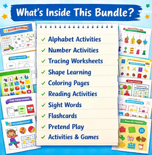 Kids Printable Activity Bundle for Creative Screen-Free Learning